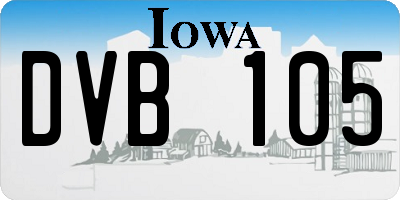 IA license plate DVB105