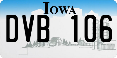 IA license plate DVB106