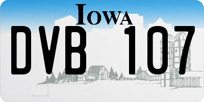 IA license plate DVB107