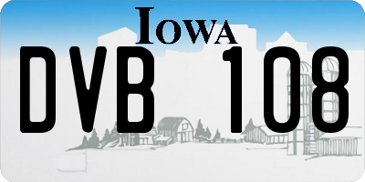 IA license plate DVB108