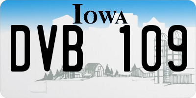 IA license plate DVB109