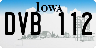 IA license plate DVB112