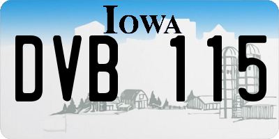 IA license plate DVB115