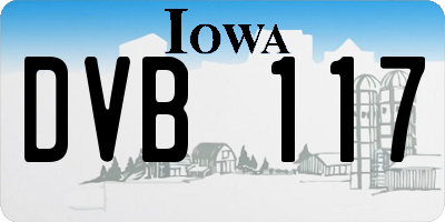 IA license plate DVB117