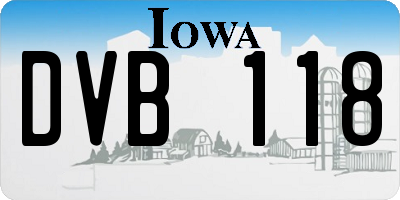 IA license plate DVB118