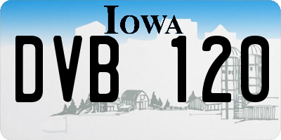 IA license plate DVB120