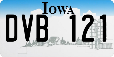 IA license plate DVB121