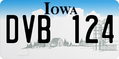 IA license plate DVB124