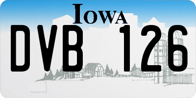 IA license plate DVB126