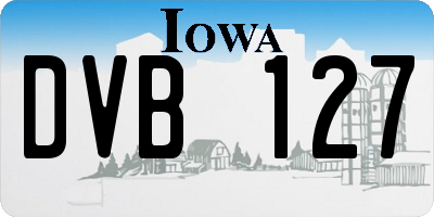 IA license plate DVB127