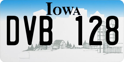 IA license plate DVB128