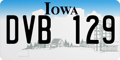 IA license plate DVB129