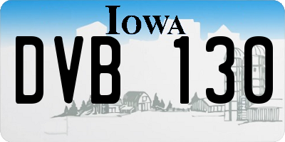 IA license plate DVB130