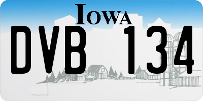 IA license plate DVB134