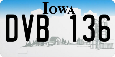 IA license plate DVB136