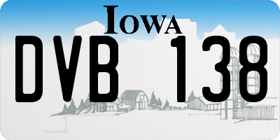 IA license plate DVB138