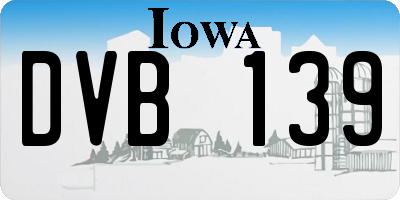 IA license plate DVB139
