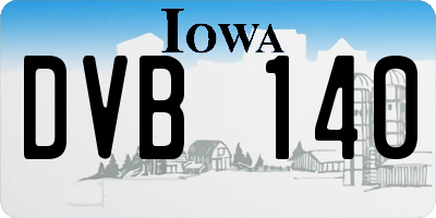 IA license plate DVB140