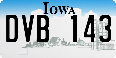 IA license plate DVB143