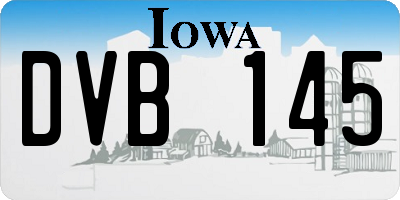 IA license plate DVB145