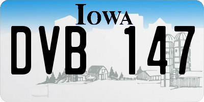 IA license plate DVB147