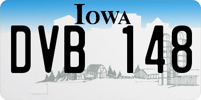 IA license plate DVB148