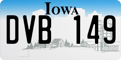 IA license plate DVB149