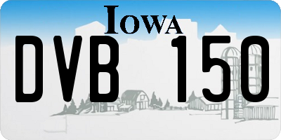 IA license plate DVB150