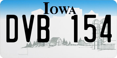 IA license plate DVB154