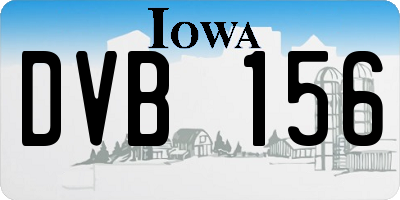 IA license plate DVB156
