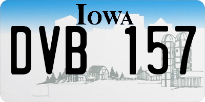 IA license plate DVB157