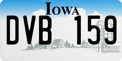 IA license plate DVB159