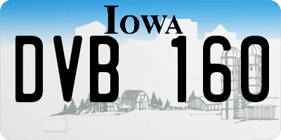 IA license plate DVB160