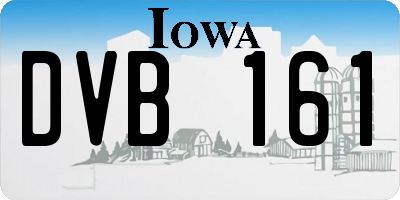 IA license plate DVB161