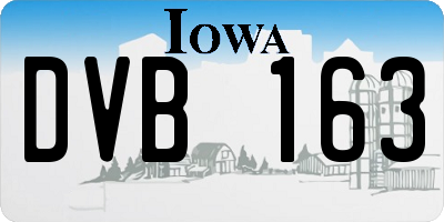 IA license plate DVB163