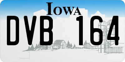IA license plate DVB164