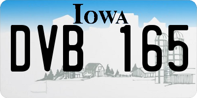 IA license plate DVB165
