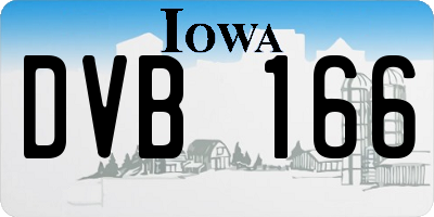 IA license plate DVB166