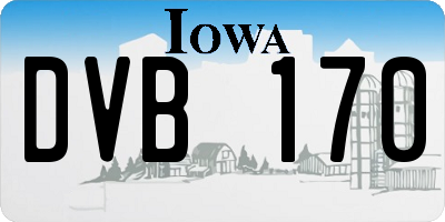 IA license plate DVB170