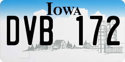 IA license plate DVB172