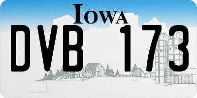 IA license plate DVB173