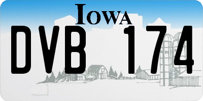 IA license plate DVB174