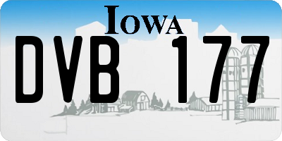 IA license plate DVB177