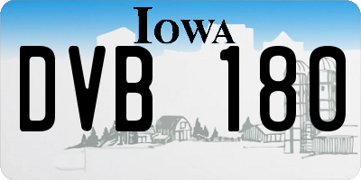 IA license plate DVB180