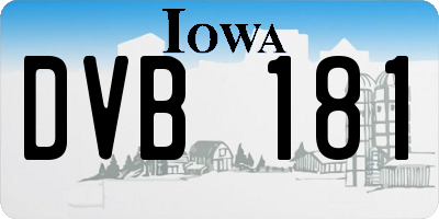IA license plate DVB181