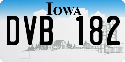 IA license plate DVB182