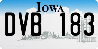 IA license plate DVB183