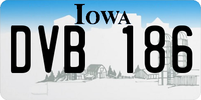 IA license plate DVB186