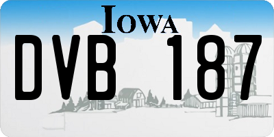 IA license plate DVB187