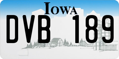 IA license plate DVB189